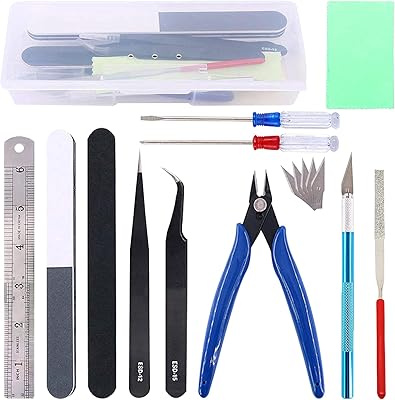 16Pcs Gundam Model Tools Kit Gunpla Tool Model Hobby Tool Kits Bandai Tool Gundam Modeler Basic Tools for Hobby Model Building Making Assembling