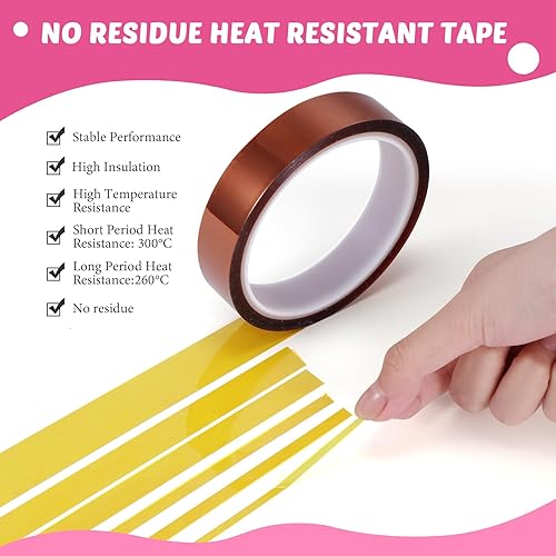 Miniatura 3 de Kosiz Juego de 20 dispensadores de cinta térmica, 6 cintas térmicas de varios tamaños para sublimación, 2 guantes de prensa resistentes con golpes