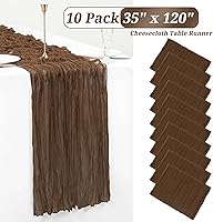 Vista 275 de Showgeous 10 Pack Baby Pink Cheesecloth Table Runner 10FT Long Semi-Sheer Gauze Table Runner Boho or Rustic Wedding Decor for Wedding Decor Arch