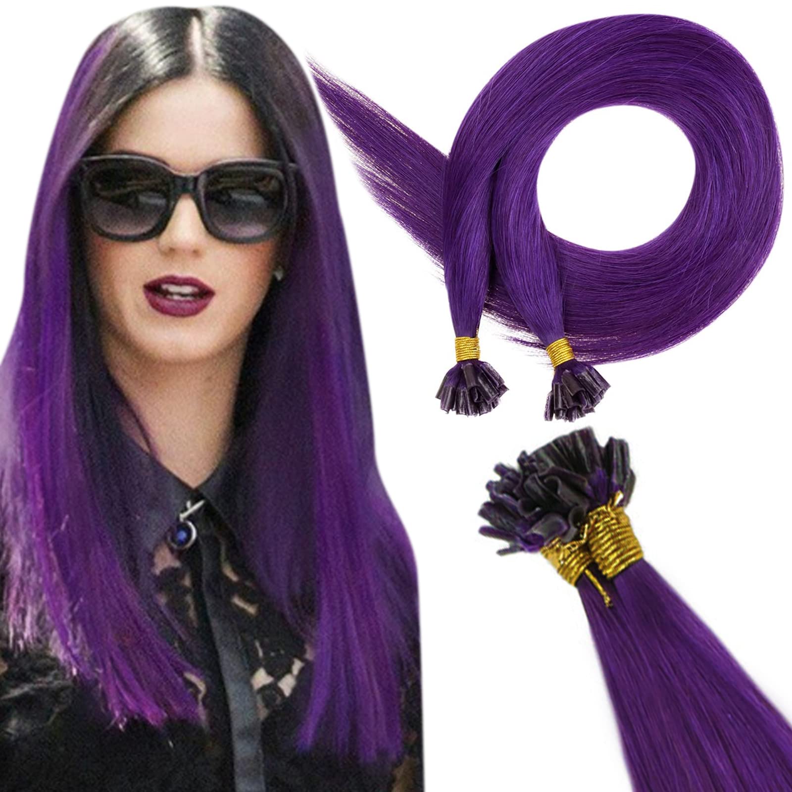 RUNATURE 18 Inch Nano Hair Extensions Real Human Hair Black Balayage Brown Nano Beads Hair Extensions Real Human Hair Ombre Blonde Invisible Straight Remy Nano Rings Hair 50g 50s #1b/4/27 — view 47