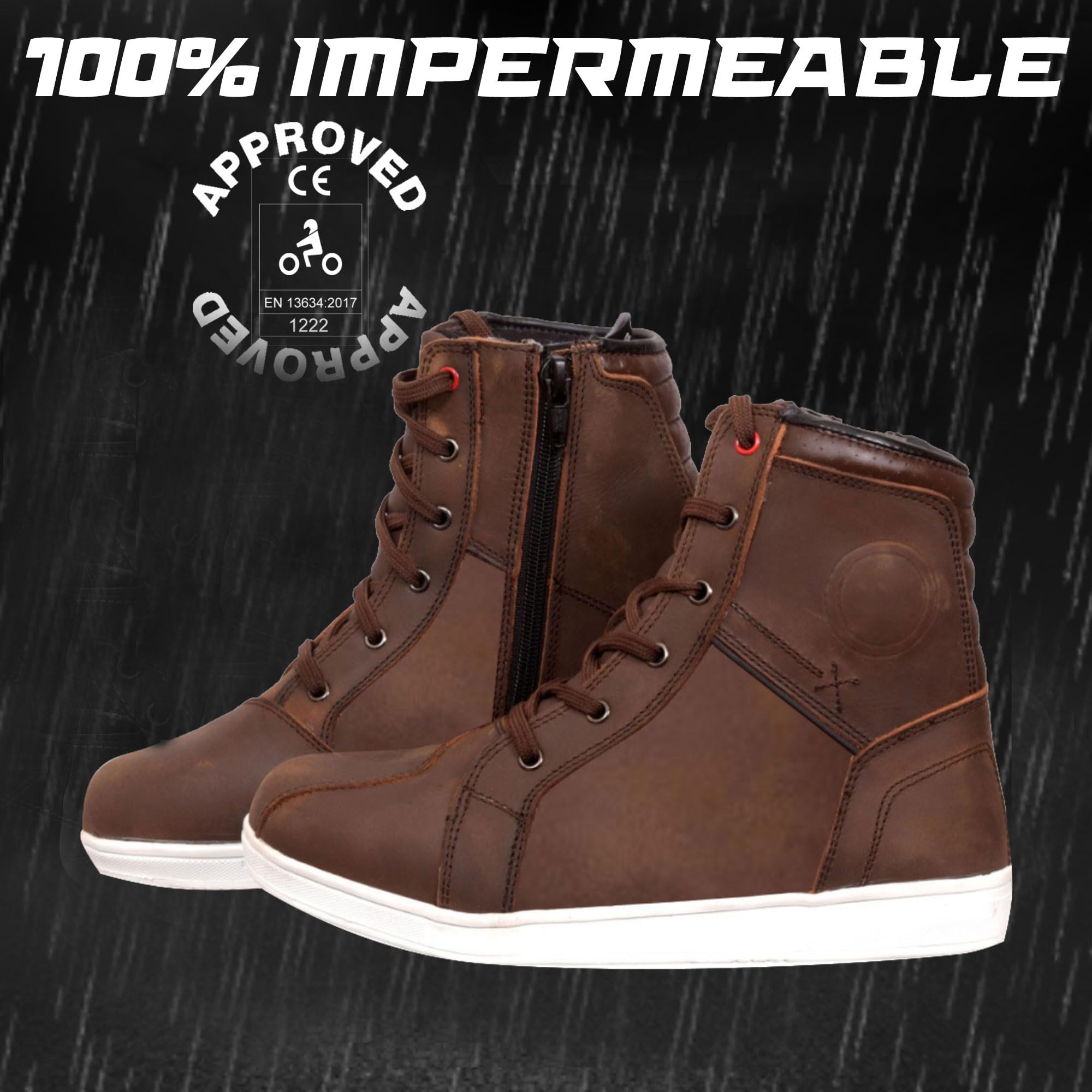 Botas de Moto Impermeables Zapatos de Moto para Hombre Botas de Moto Zapatos Cortos de Motocross.