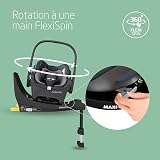 Maxi-Cosi FamilyFix 360 i-Size Base, Rotating Car Seat System, 360 Swivel ISOFIX Base, 0-4 Years (40-105 cm), One-Hand FlexiSpin Rotation, TravelSafe Rotation Control, Click & Go, Black - 3