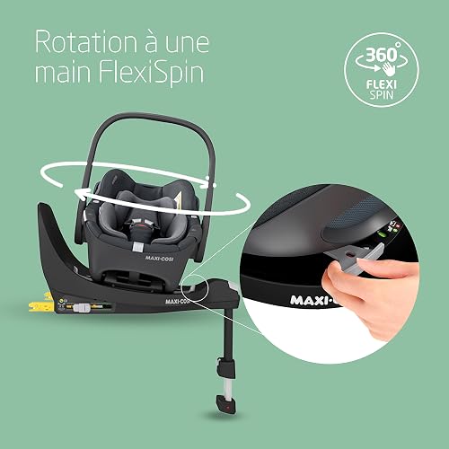 Maxi-Cosi FamilyFix 360 i-Size Base, Rotating Car Seat System, 360 Swivel ISOFIX Base, 0-4 Years (40-105 cm), One-Hand FlexiSpin Rotation, TravelSafe Rotation Control, Click & Go, Black - 3