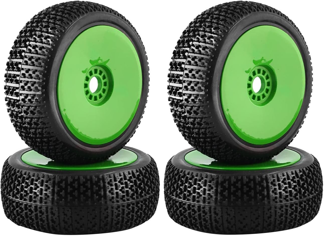 ATORSE Rc Car Wheel Rim Tires Spare Parts Accessories for Hsp Hobby Car Gteen
