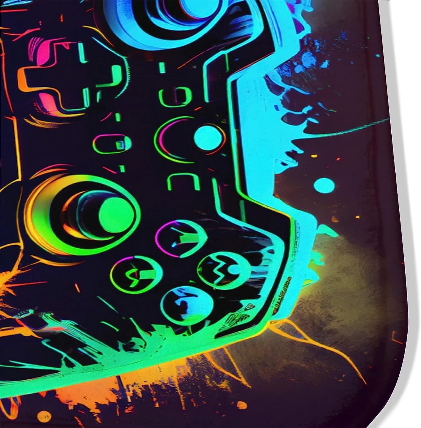 Game 3D Controller Bereich Teppich 120 x 160 cm, rutschfeste Fußmatte Graffiti Spielkonsole Dekoration, Waschbar Gamer Teppich Carpets für Gamer Jungen Teen Schlafzimmer Wohnzimmer (F)