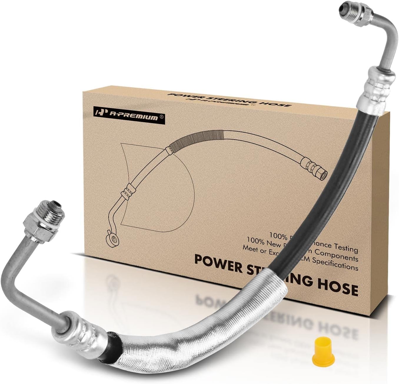 A-Premium Power Steering Pressure Hose Line Assembly Compatible with Ford F-250 F-350 F-450 F-550 Super Duty 2005 2006 2007 6.0L 6.8L