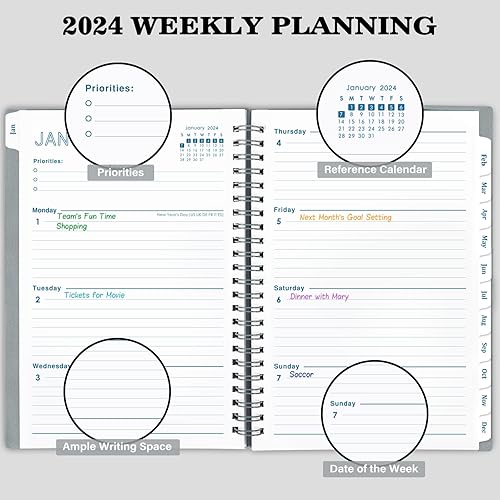 Miniatura 5 de Agenda académica 2024-2025  Agenda semanal y mensual 2024-2025, julio 2024  junio 2025, planificador calendario, 6.4 x 8.5 pulgadas con cubierta