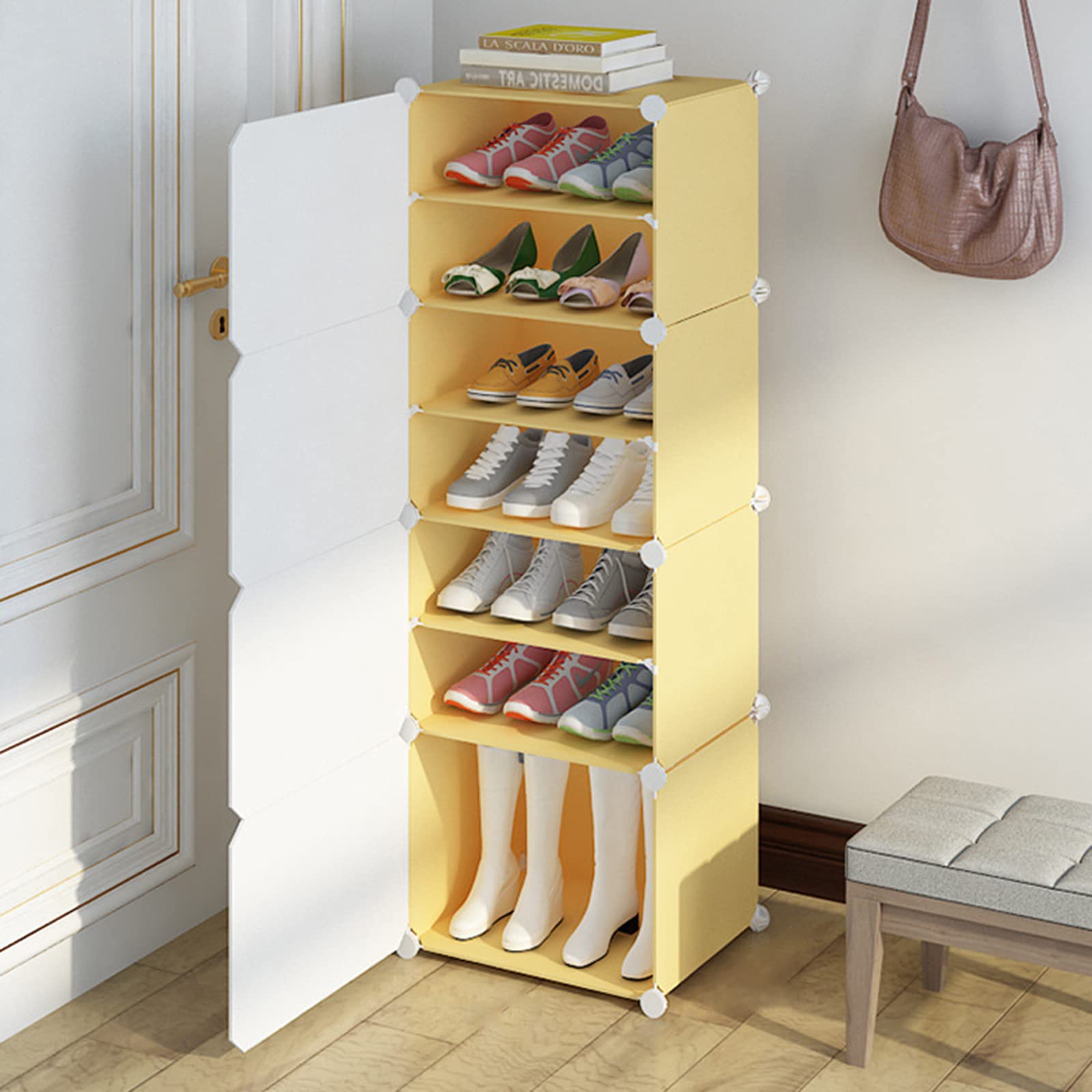 DIYブーツラック 3列と8レベル シューズボックス 靴収納ボックス 下駄