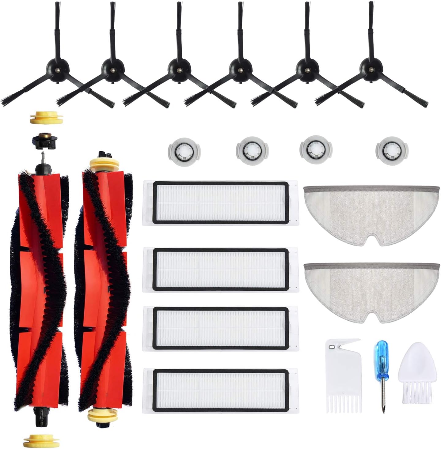Replacement Parts Accessories Compatible for Xiaomi Roborock S60 S65 S5 S50 S55 E25 E35 Filter Mop Black Side Brush Accessories Vacuum Cleaner Replenishment Kit