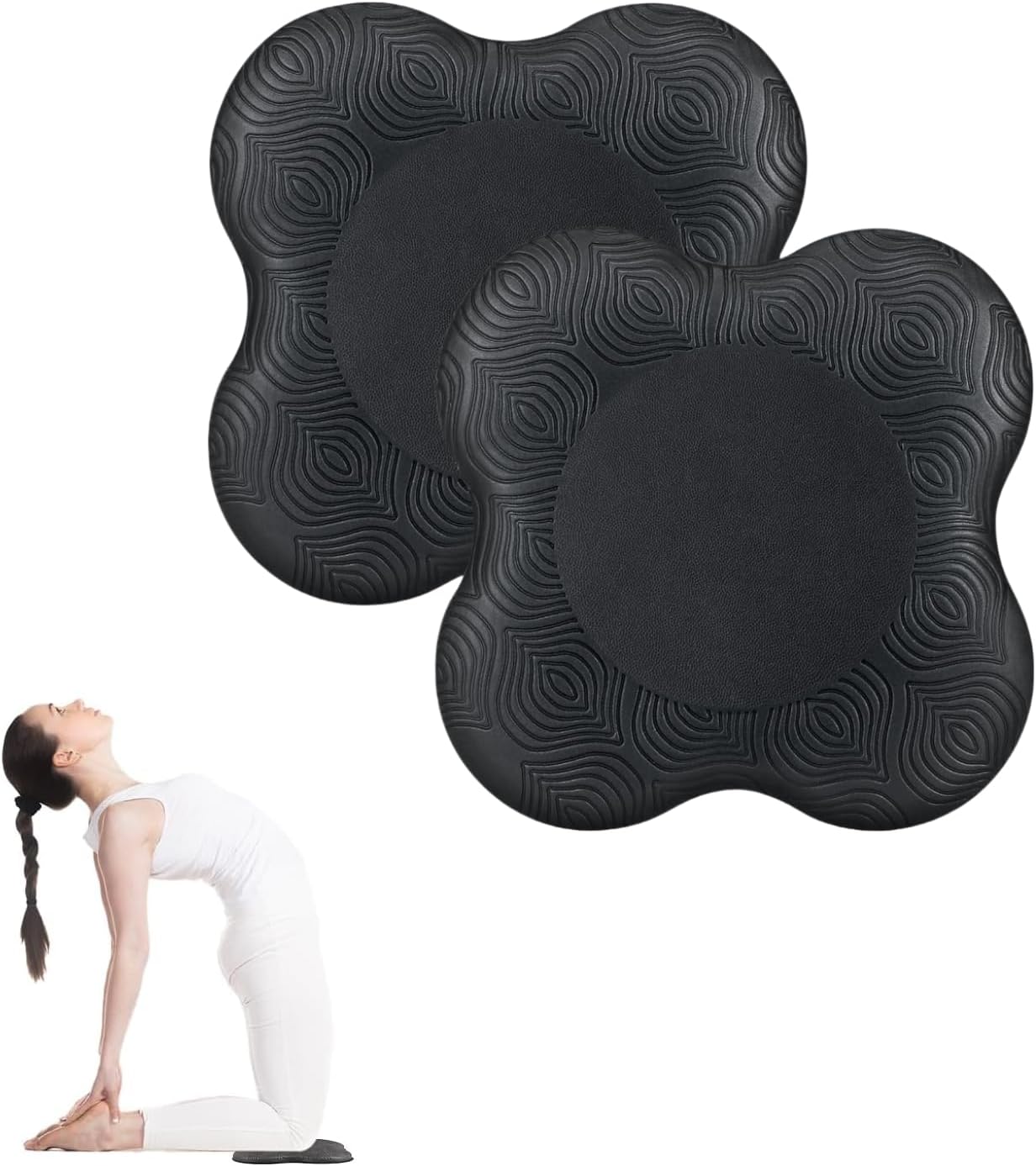 Yoga Knee Cushion 2 Pieces Non-Slip Knee Pad Mat Knee Cushion Sports Knee Pad Mat Support for Knee Wrists Elbows for Home Yoga Studio Outdoor