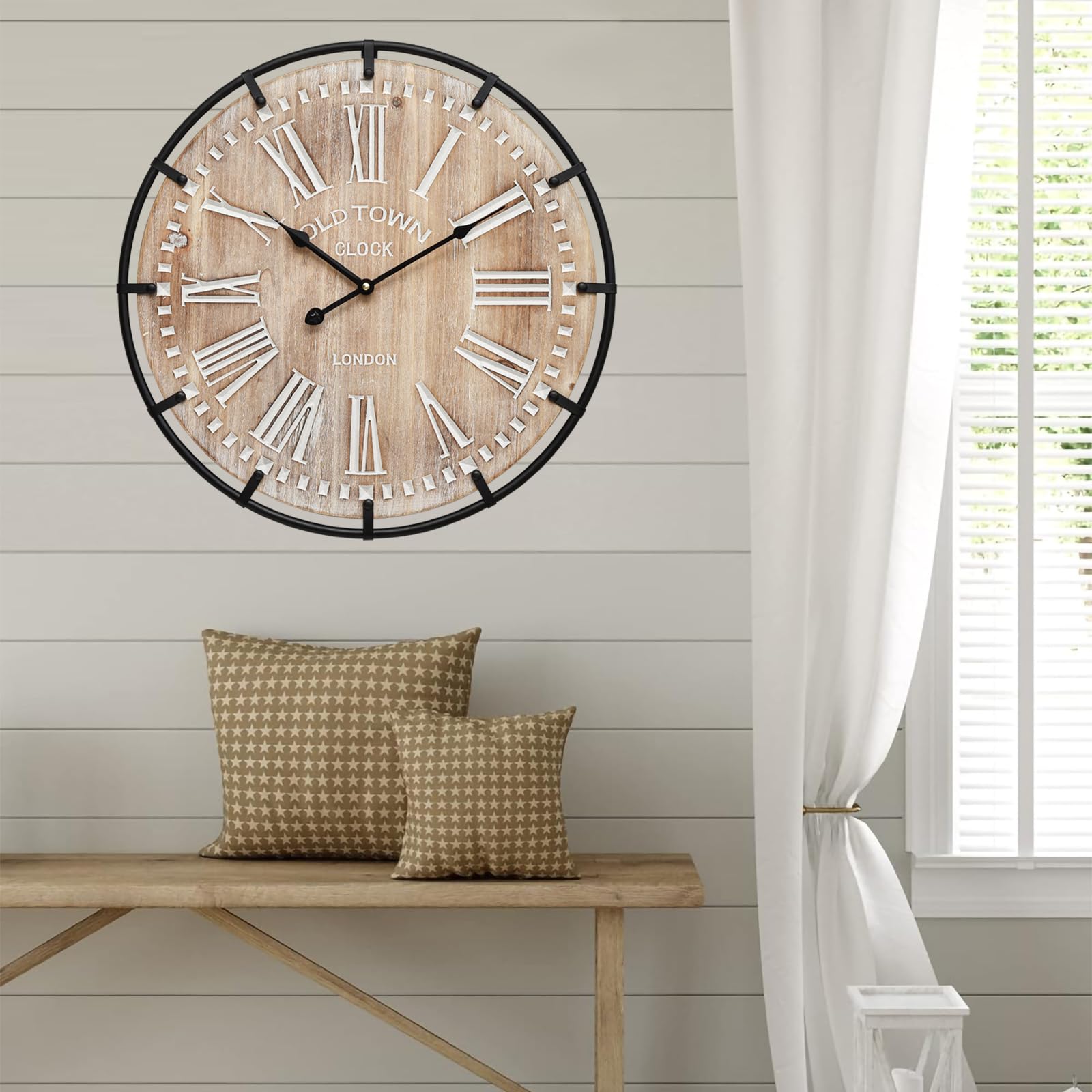 Amazon.com: MICWIC 24 Inch Grand Farmhouse Wall Clock, Vintage