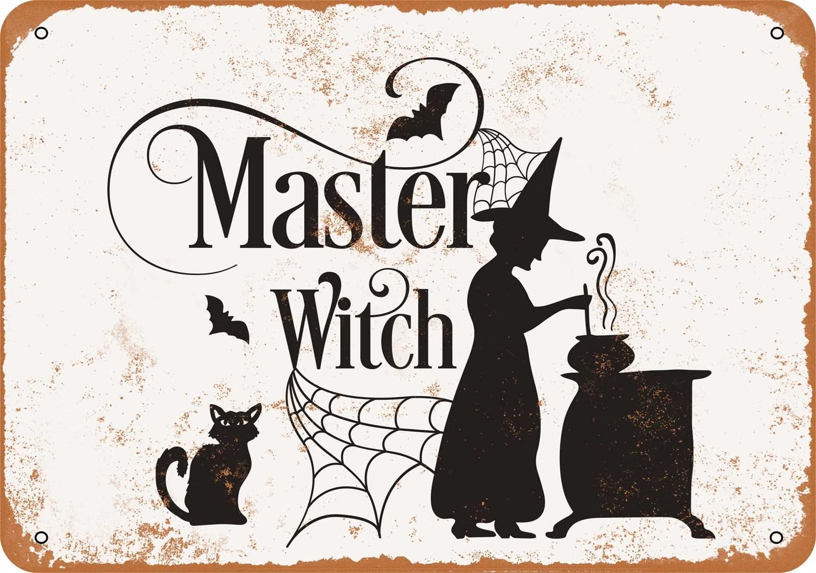 Miaomansenstore Metal Sign - Master Witch - Vintage Look Home Decor