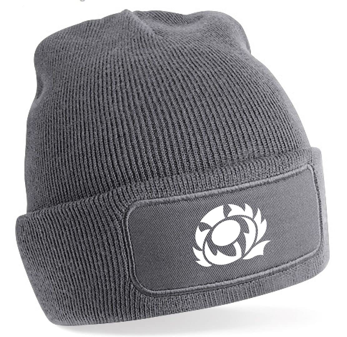 Cyclops Print Scotland Beanie Rugby Hat Grey