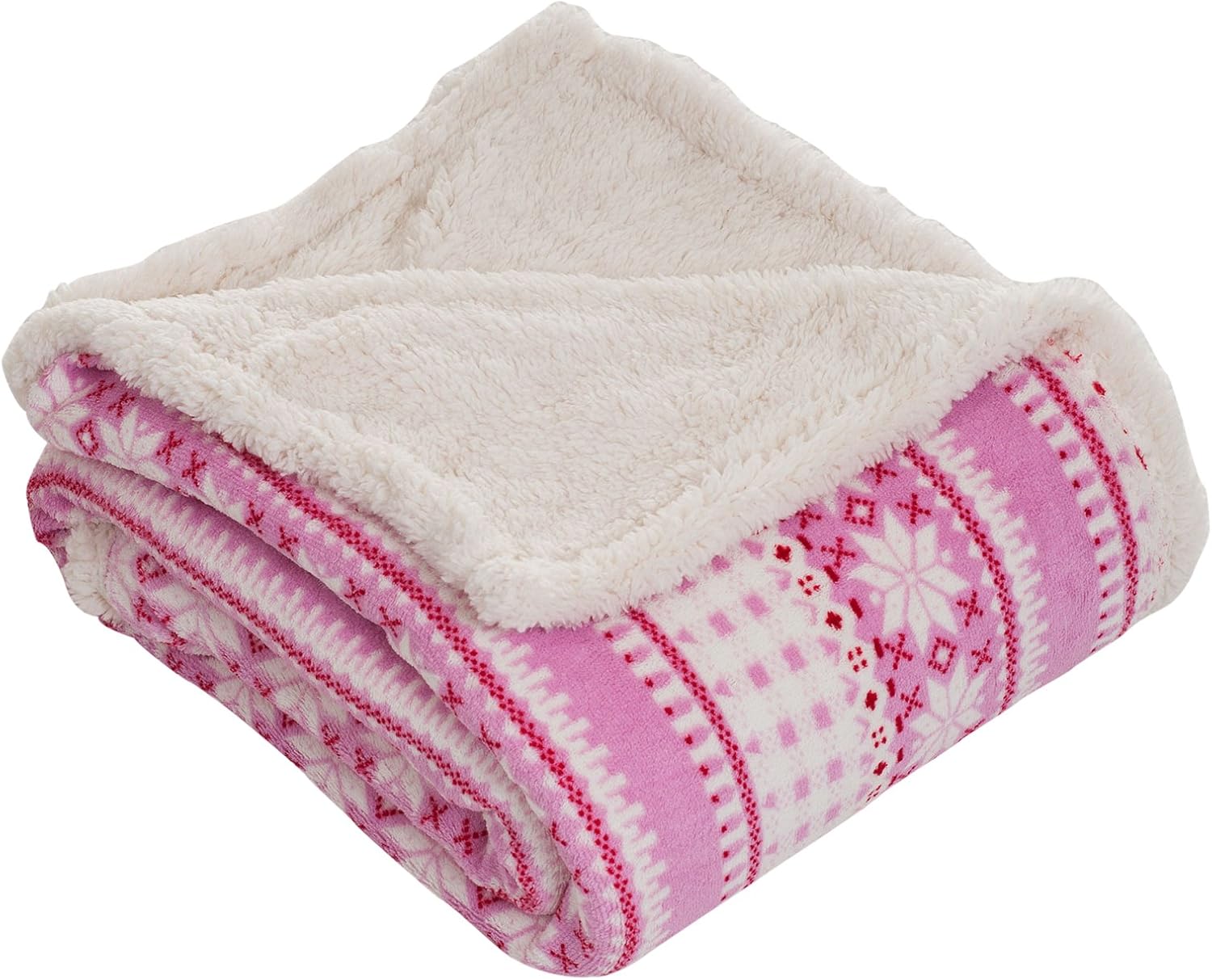 Bedford Home Throw Blanket, Fleece/Sherpa, Grey Stars
