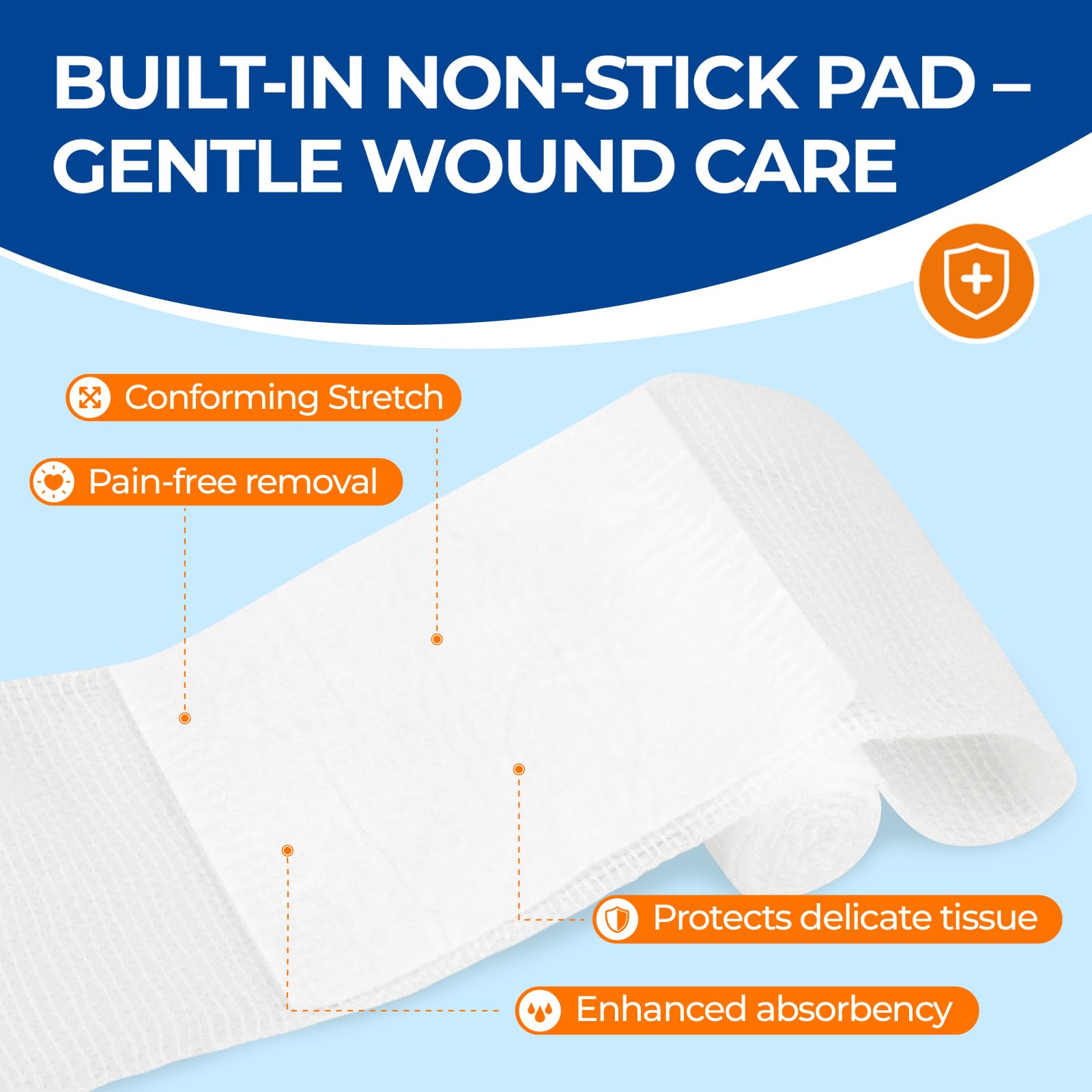 Conforming Stretch Gauze Rolls with Non-Stick Pad 3" x4.4yds — Amazon image 4