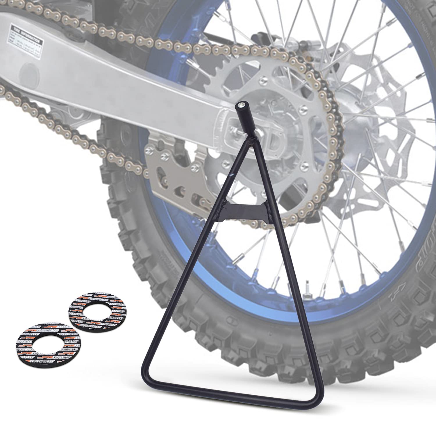AnXin Dirt Bike Triangle Stand Motorcycle Stand Kickstand with Grip Donuts Universal for 80-500cc Dirtbike Supermoto Motocross Enduro - Black