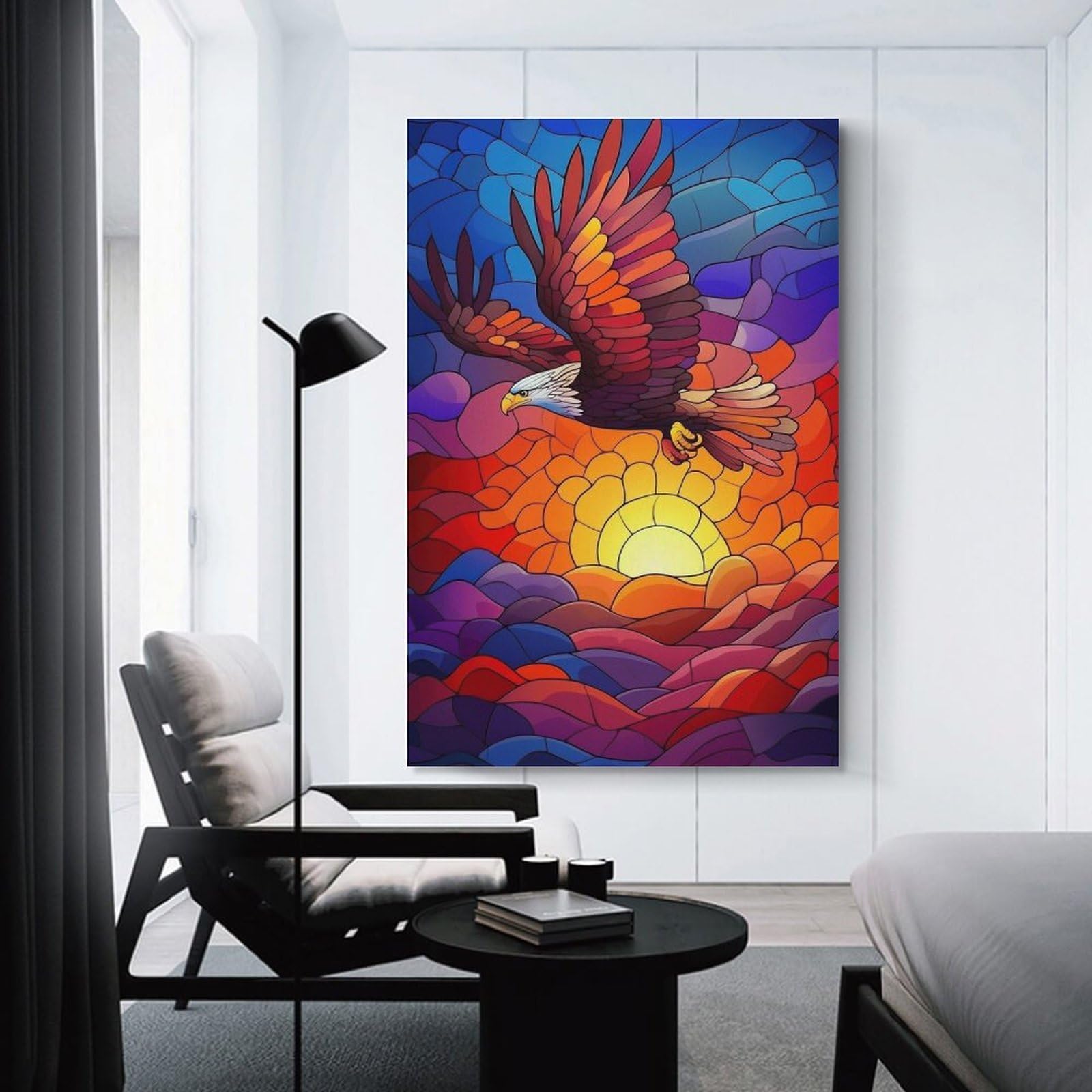 Junmoney Eagle Soaring Sunset Room Decor Wall Art 20x30inch(50x75cm), for Bedroom Walls, Guest Spaces Or Lounges, An Easy Wall Refresh for Bedrooms