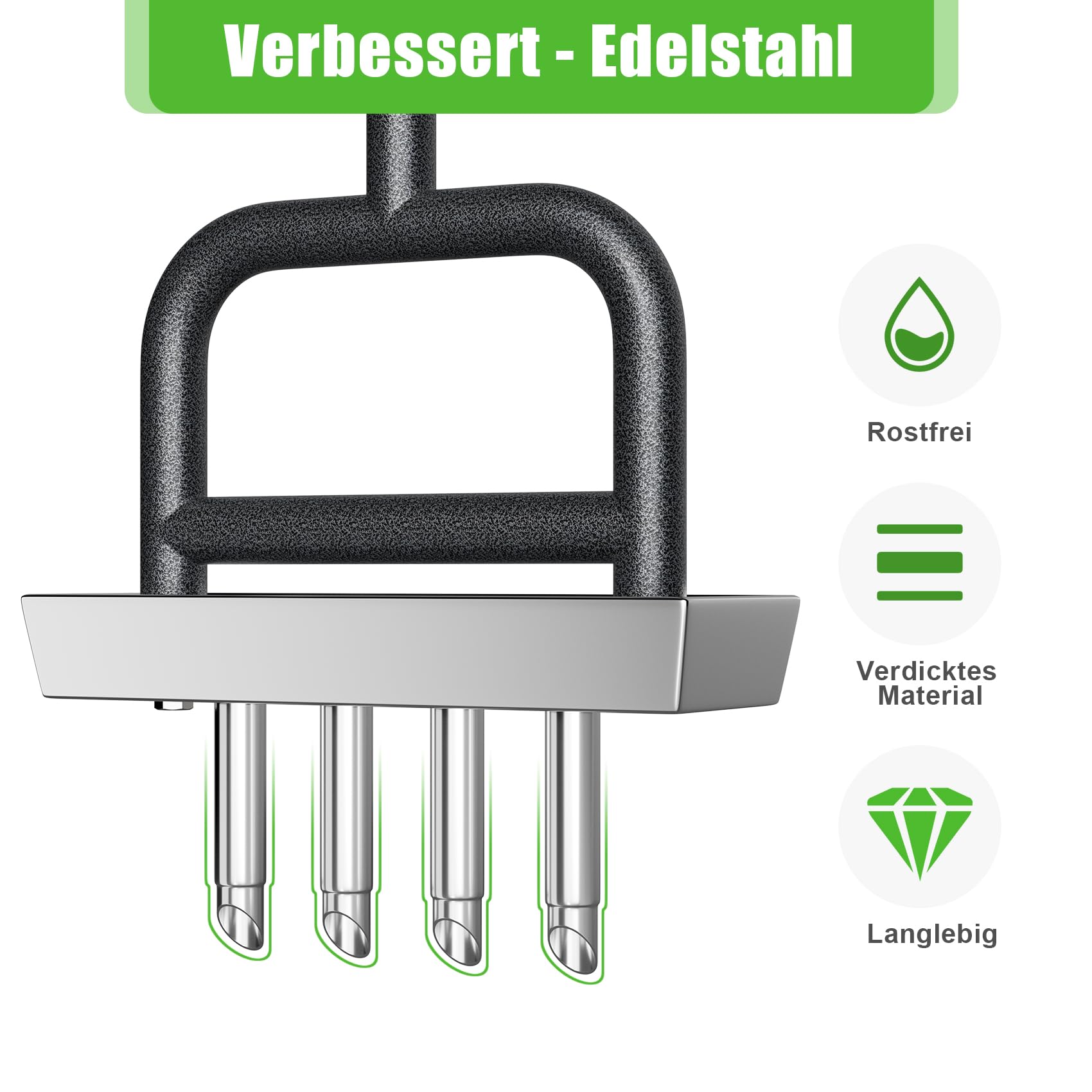 Rasenlüfter Manuell – Aerifizierer für Rasen Hohlspoon mit Edelstahl Ablageschale, Gartengeräten, Langem Griff mit Weichgriff, Asenbelüfter für Belüftung von verdichtetem Boden Rasenpflege Werkzeug