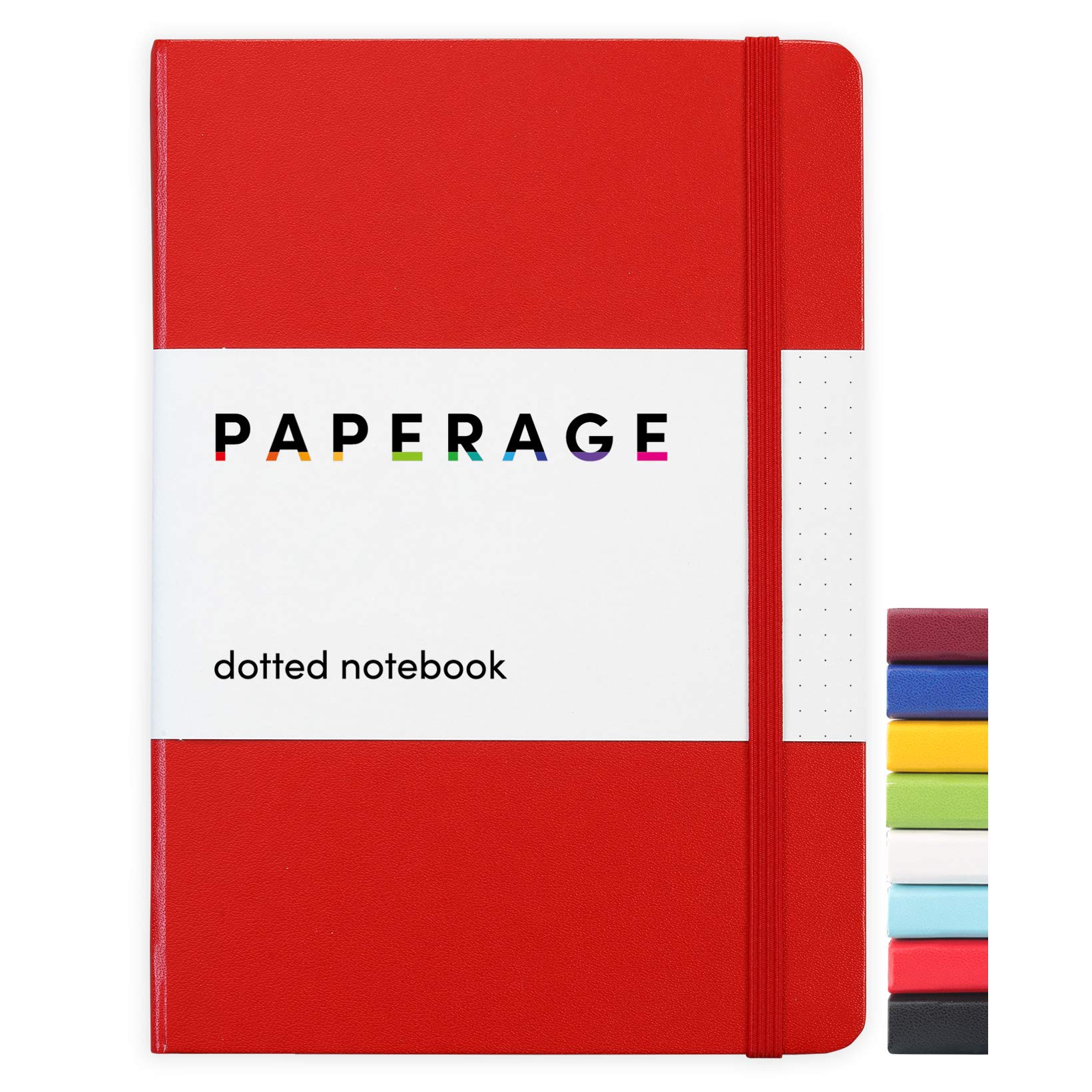 PAPERAGE Dotted Journal Notebook, (Red), 160 Pages, Medium 5.6 inches x 8 inches - 100 GSM Thick Paper, Hardcover
