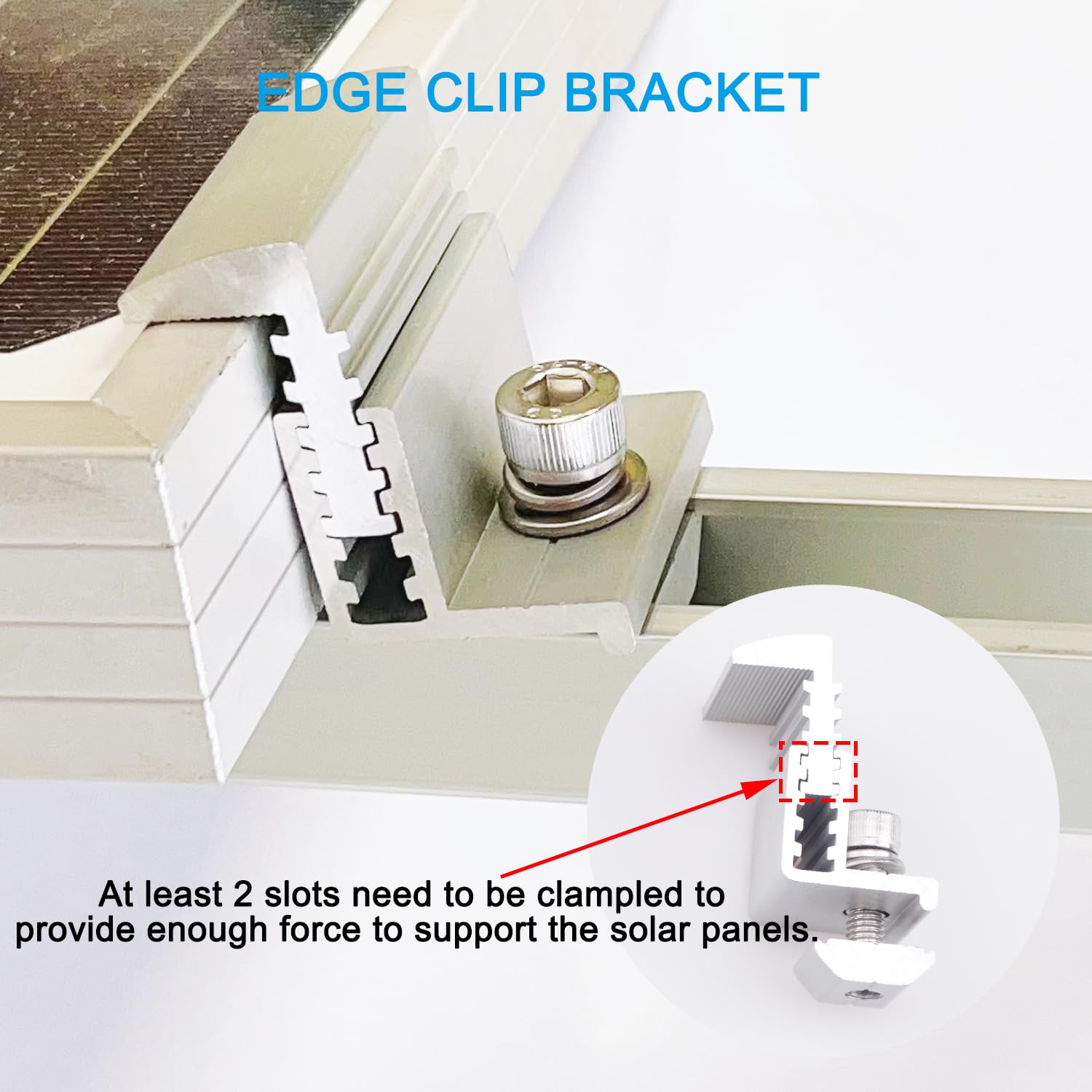 FLYAMAPIRIT Set di supporti per pannello solare in lega di alluminio fotovoltaico (6 guide da 300 mm + 4 morsetti terminali + 2 morsetti centrali) per 2 moduli solari PV
