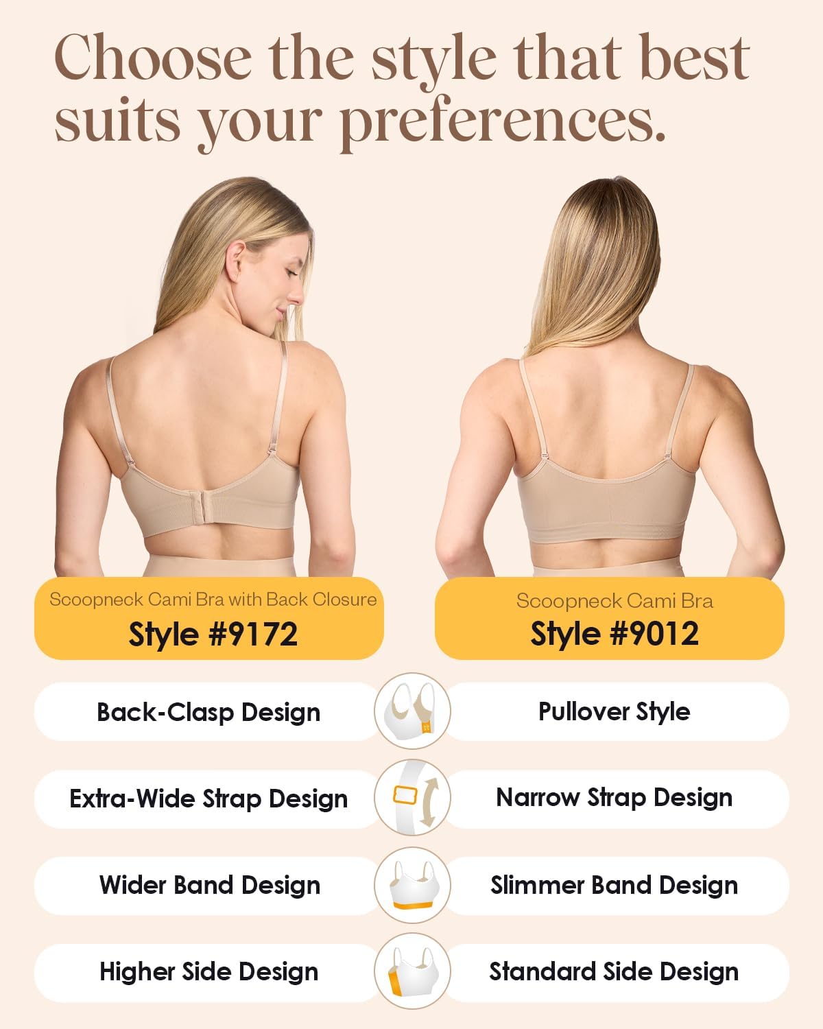 Coobie Women's Seamless Scoopneck Cami Bra with Back Closure Full Coverage T-Shirt Bra - Image 7