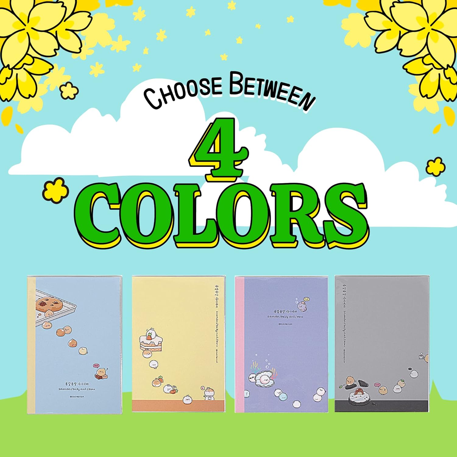 Kawaii Mini Korean Weekly Undated Planner + 1 dalgaru sticker sheet - 128 pages, Soft PVC Cover Cute Small stationery for school, academic, teens, women, girls (Carrot Cake (Yellow)) - Image 9