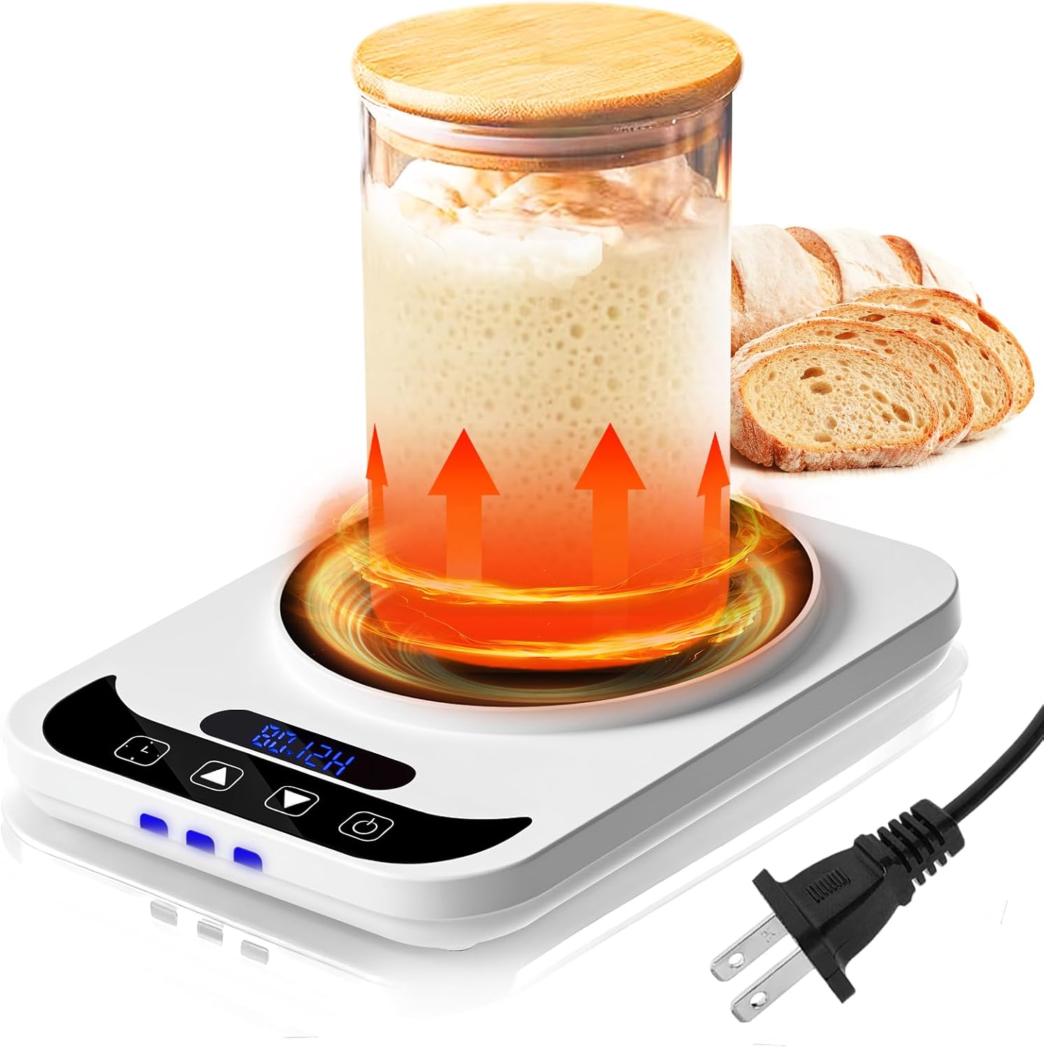 Bread Starter Warmer - Sourdough Starter Warmer Electric with Precise 1°F Thermostat Control (70-100°F) - Sour Dough Heating Mat Pad - 12H Timer - Memory Function - Sourdough Warming Mat