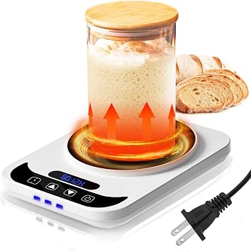 Bread Starter Warmer - Sourdough Starter Warmer Electric with Precise 1F Thermostat Control 70-100F - Sour Dough Heating Mat Pad - 12H Timer - Memory Function - Sourdough Warming Mat