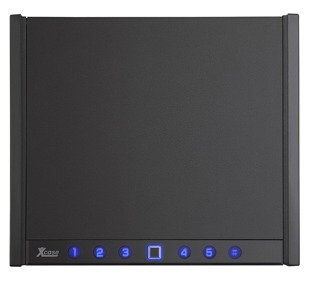 Xcase Cassaforte Smart con impronta digitale biometrica, App Bluetooth, PIN e 2 chiavi, nera