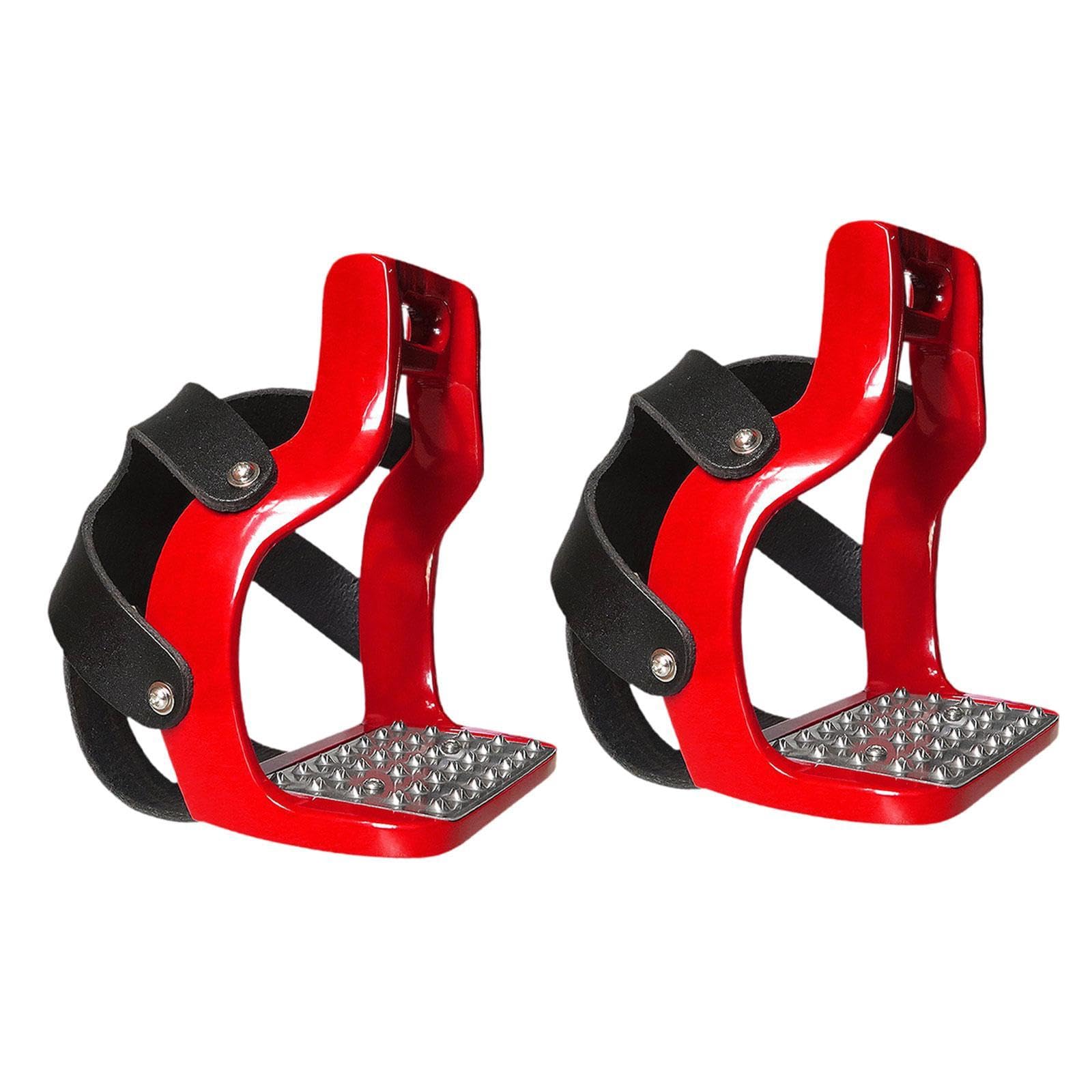 Sharplace 2 Unidades de Equitación, Paseo de Resistencia, con Jaula, Silla de Montar Antideslizante para Equipo Al Aire Libre, Rojo