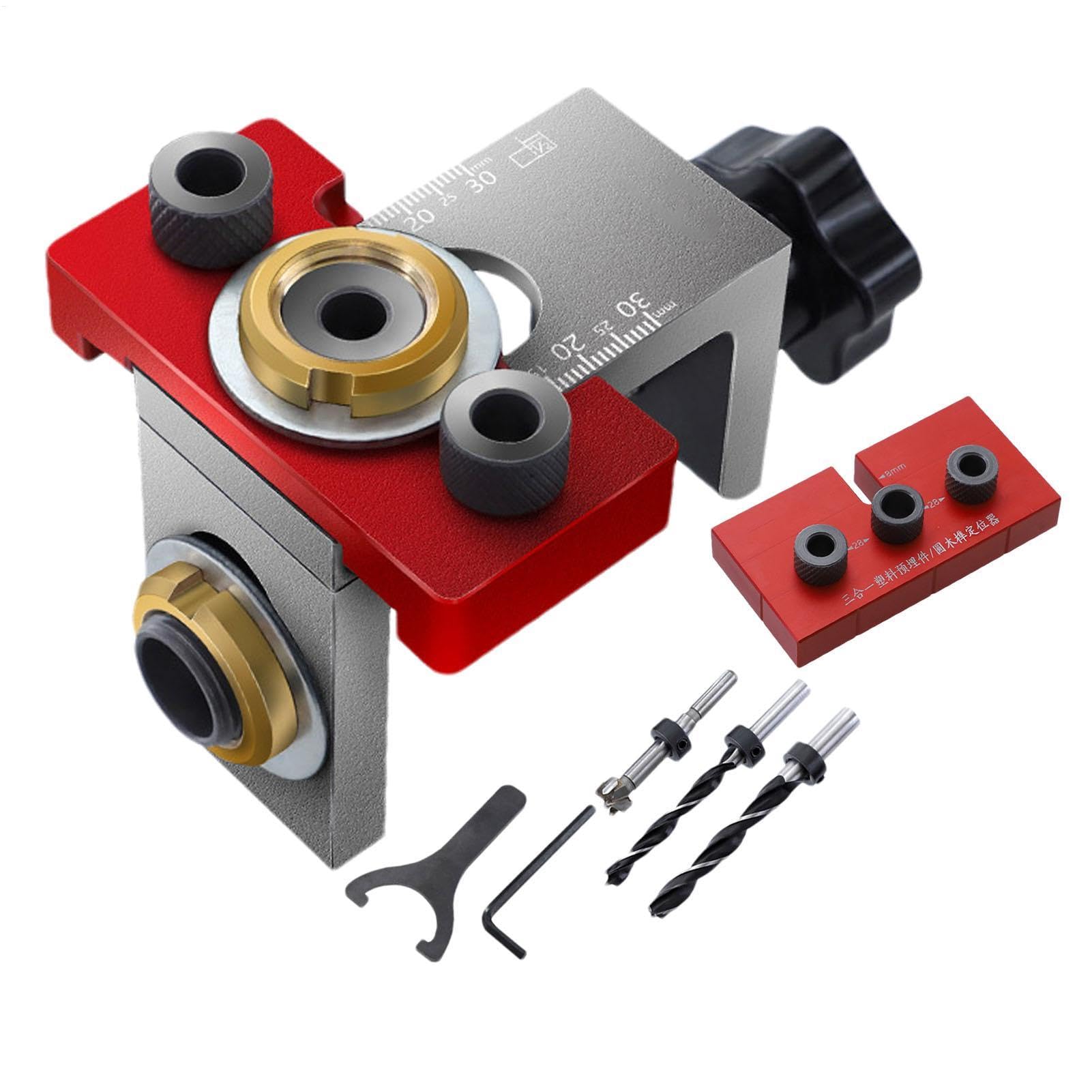 Jig de tinas para carpintería, Kit de plantilla de dowel Juego de | Guía de perforación profesional de herramientas eléctricas Jigs de accesorios para carpinterí