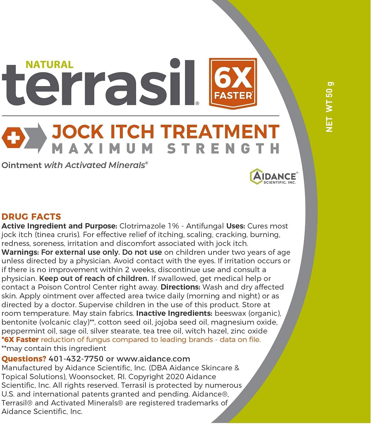 Jock Itch Treatment MAX - 6X Faster Than Leading Brands Natural Antifungal Ointment Treats Tinea Cruris Relieves Jock Itch Irritation by terrasil - 50 Grams : Health & Household