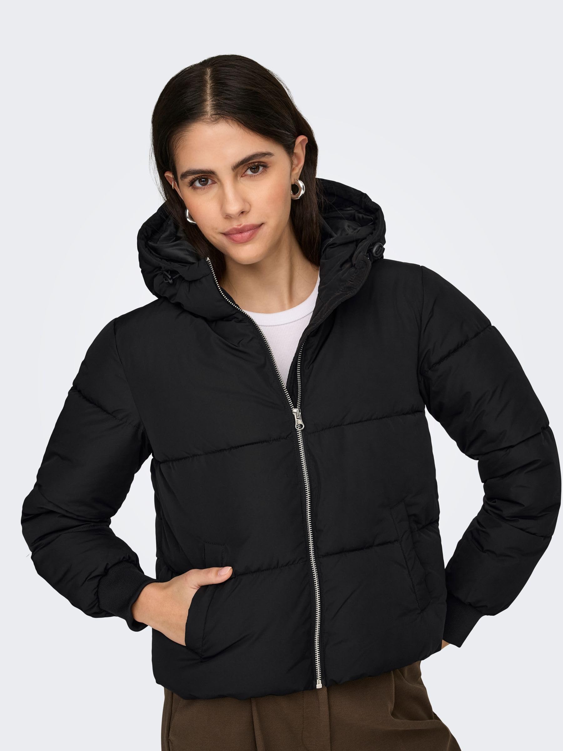 JDY Jdynewerica Otw Noos Veste À Capuche Courte Veste matelassée Femme