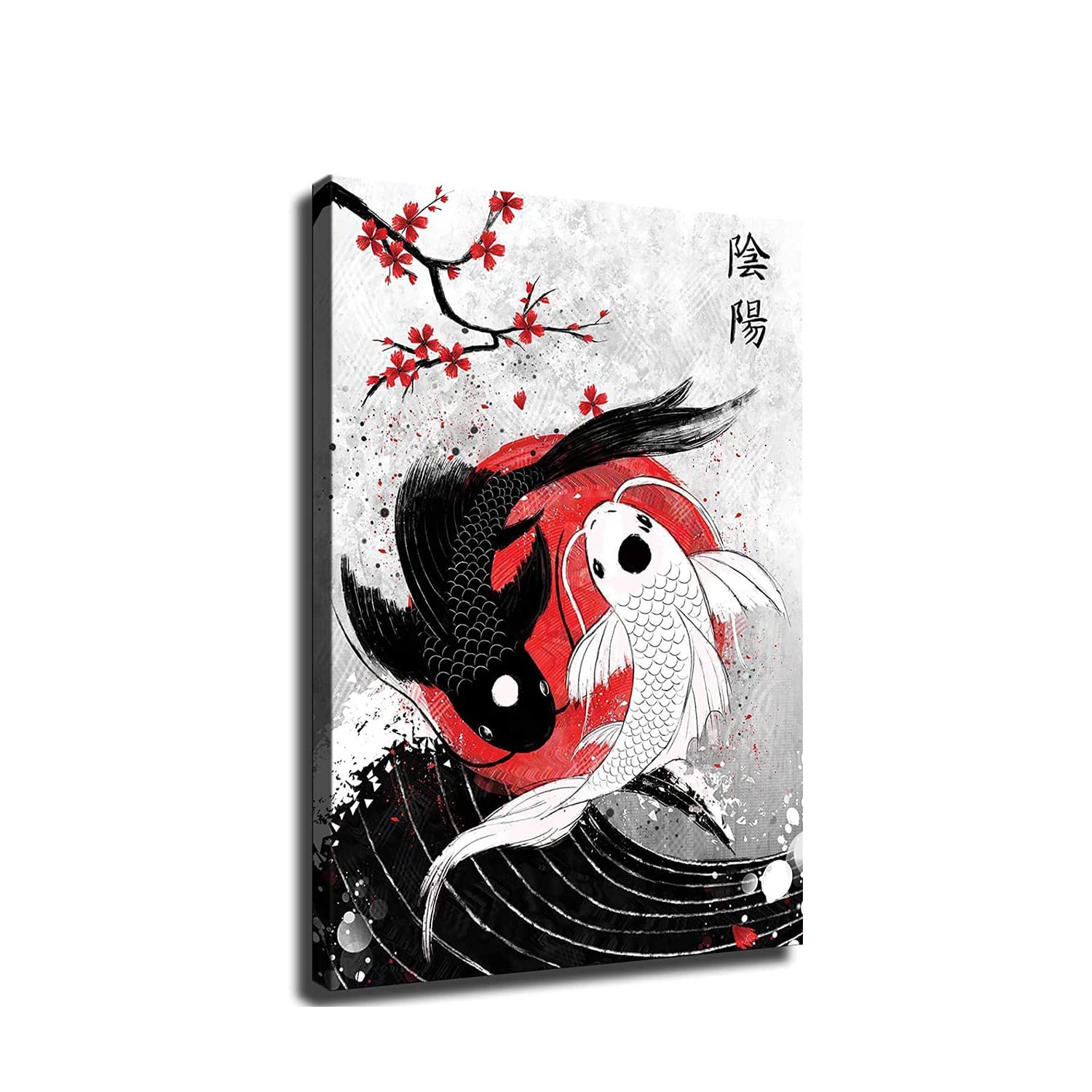 LARGE Set of 3 Japanese Koi Fish Japandi wall art Japanese