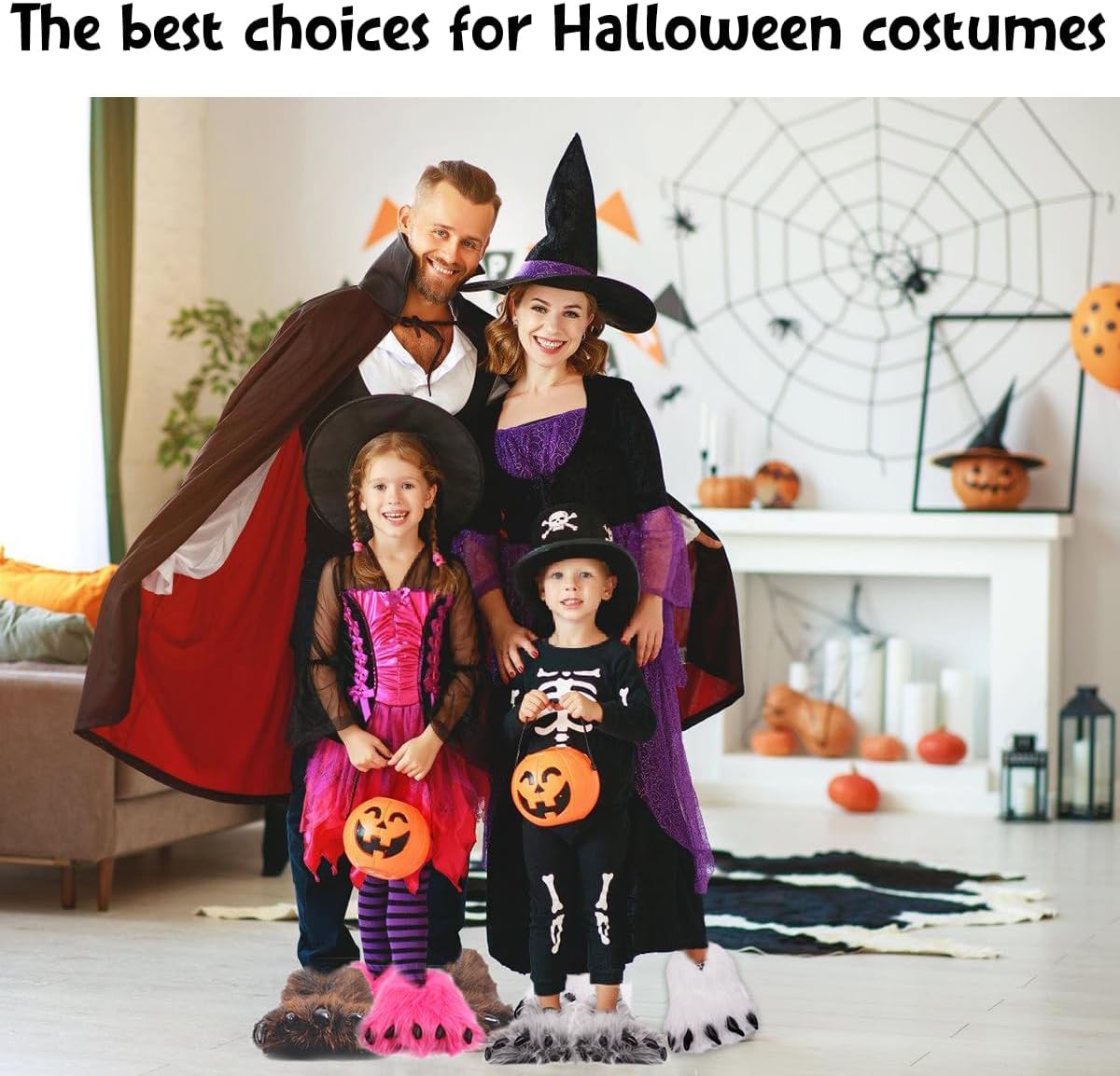 Caramella Bubble Cute Fuzzy Animal Paw Slippers Fluffy Animal Claw Slippers Soft Funny Monster House Shoes for Adults Women for Vacation Birthday - Image 3