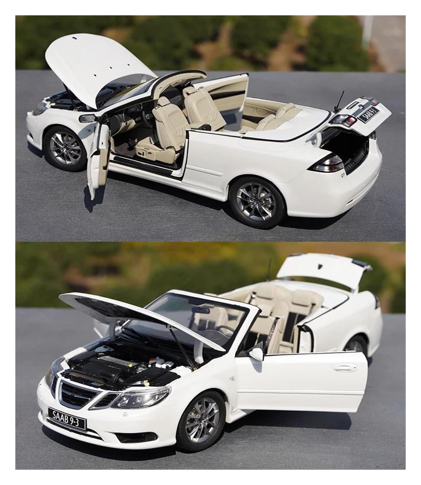 Metallo Scala Replica Modello auto sportiva in lega Saab 93 Convertible in metallo in scala 1 18 collezione di decorazioni per la casa Hobby Veicoli Giochi Set