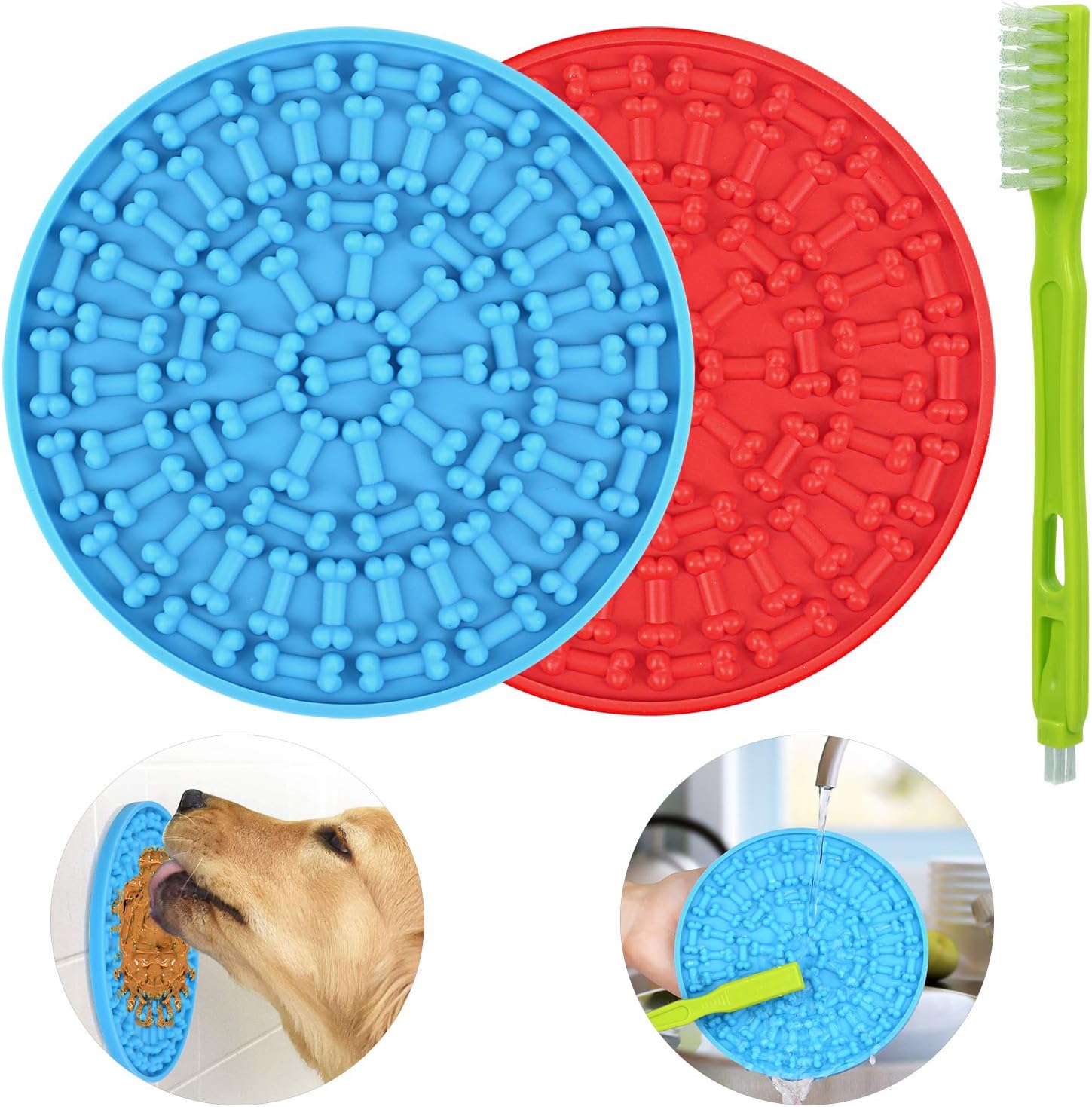 Lick Mat for Dogs 2 Packs OAPRIRE Dog Lick Mat with Super Suction