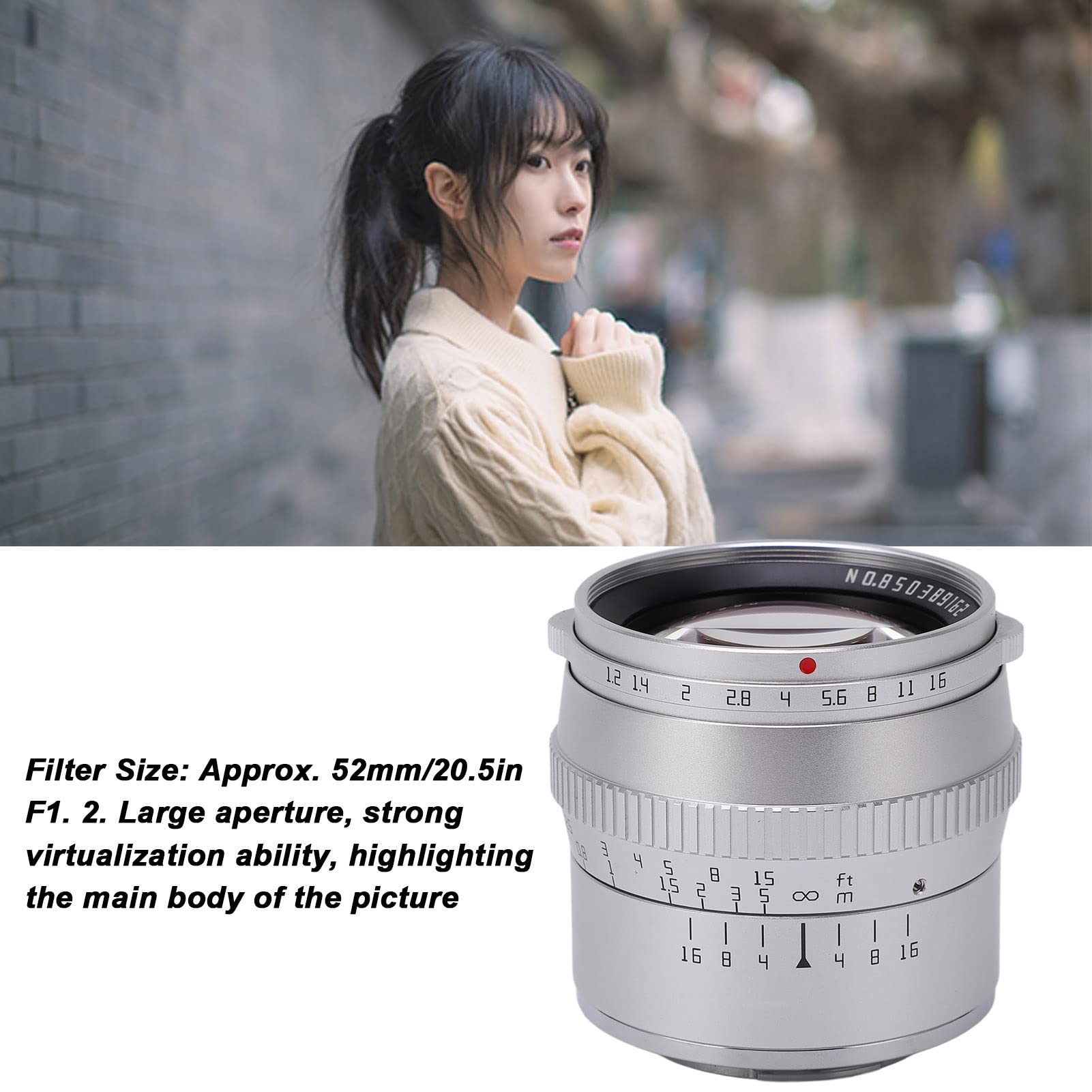 Obiettivo Fotocamera 50mm F1_2 Macro SLR Portretistica per Fujifilm - Dettaglio