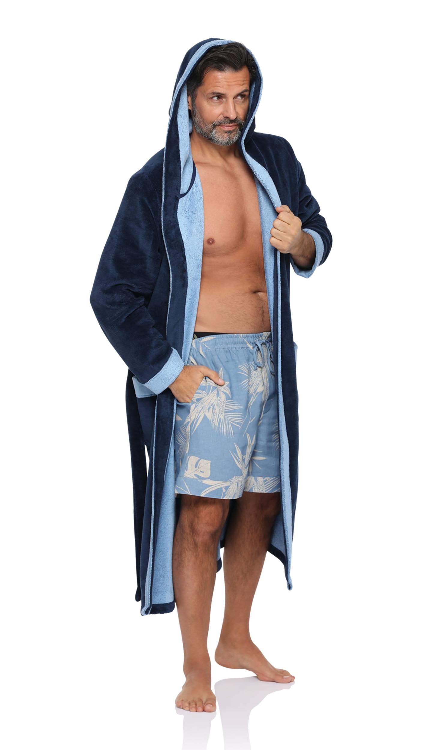 Revise Peignoir de bain à capuche pour homme RE-855 - fibre de bambou - bonne qualité