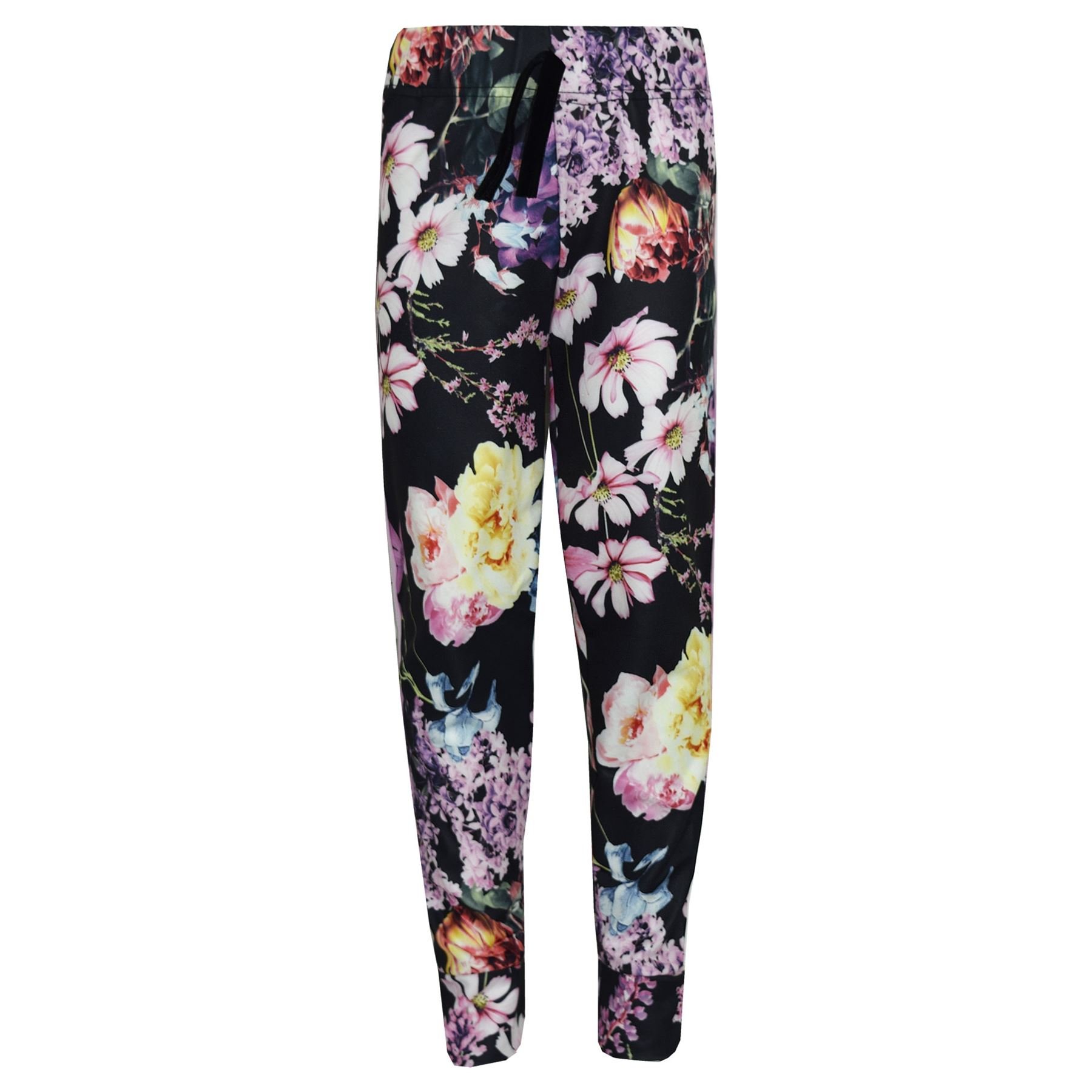 A2z 4 Kids Girls Black Legging Kids Roses Floral Print Fashion Leggings Trouser Bottom - 11-12