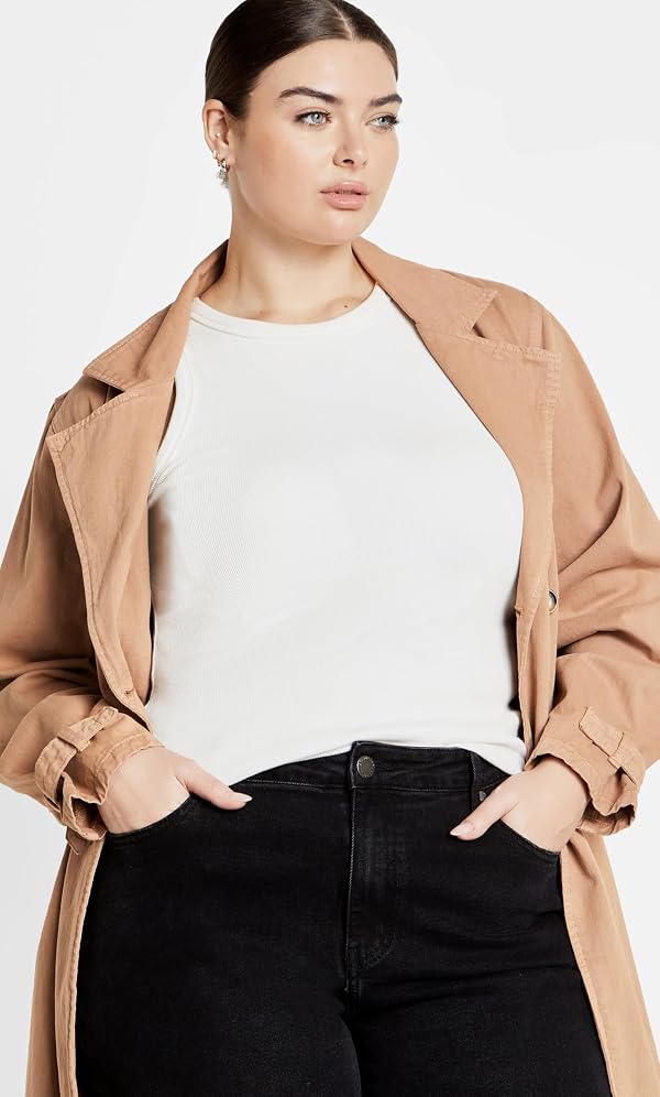 City Chic Women's Plus Size Coat-Laylo Trench, Caramel by City Chic - Used condition - Image 5