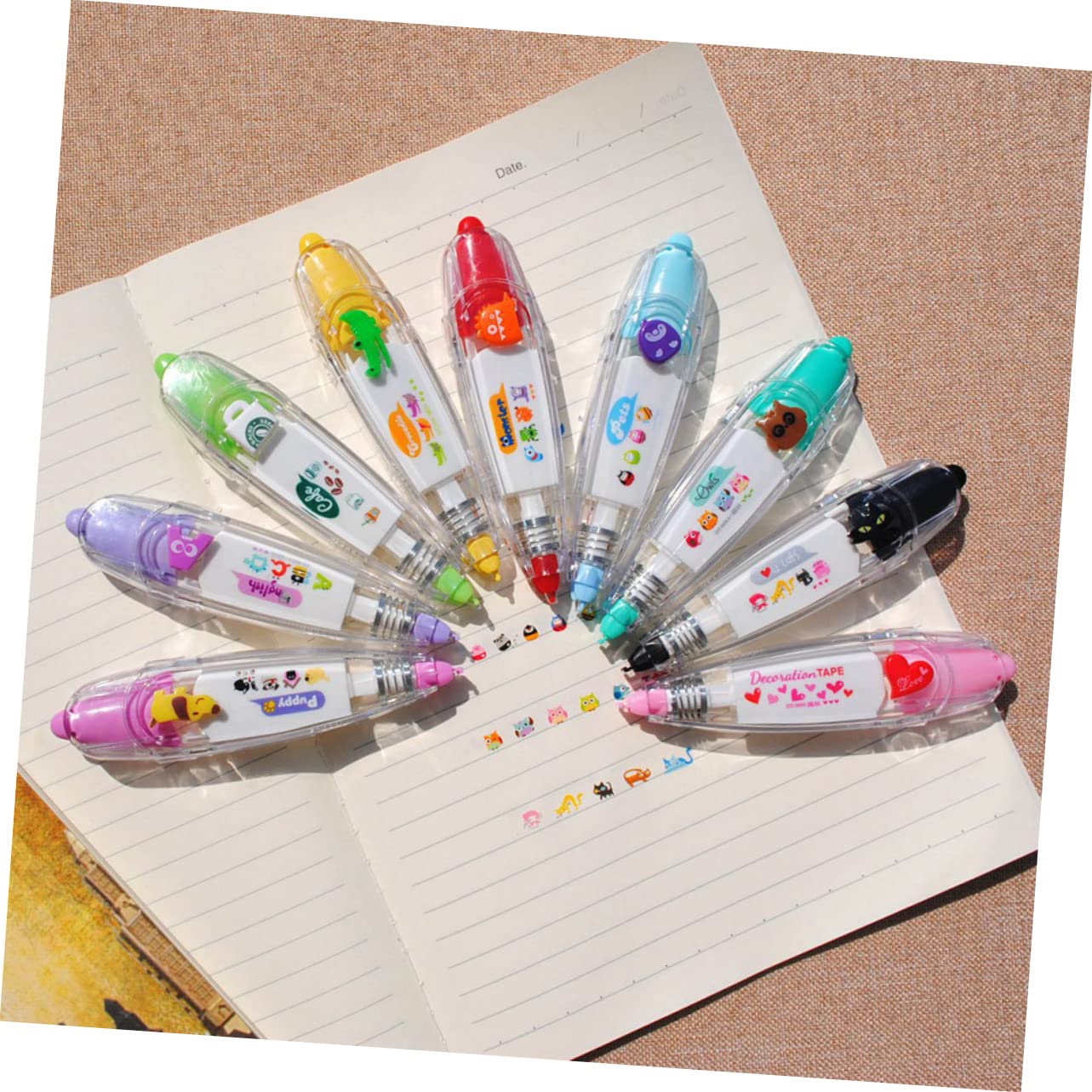LALAFINA 15pezzi Nastro Decorativo Per Scrapbooking e Diario Nastro Adatto Per Scuola e Ufficio Colori Casuali