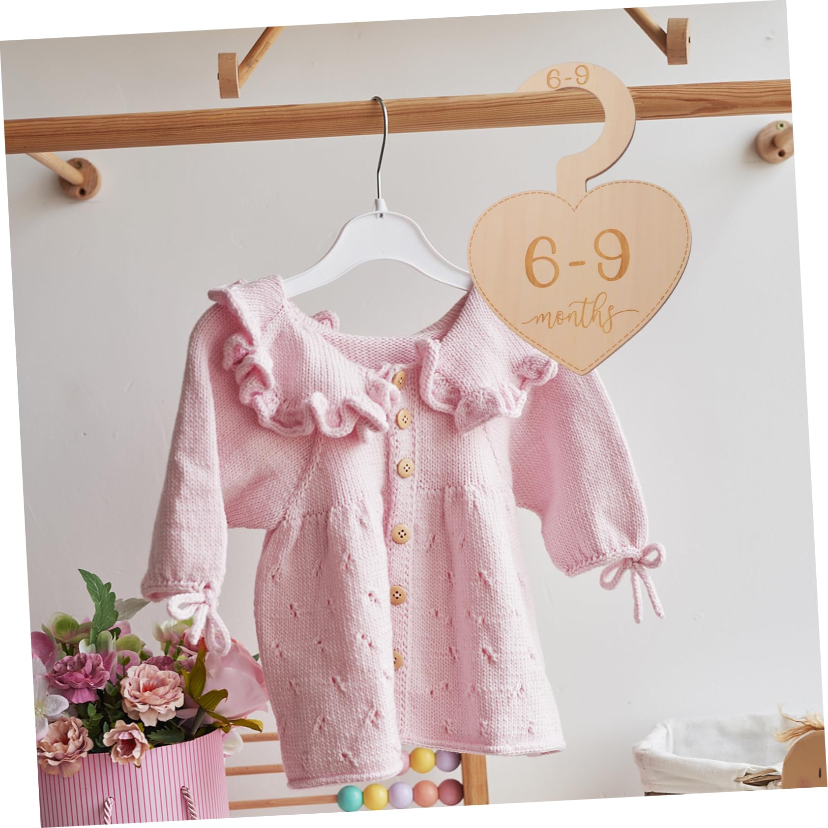 Toddmomy 7Pcs Clothes Dividers for Closet Hanger Organizers with Month Information Essential Nursery Storage for Newborn to Months