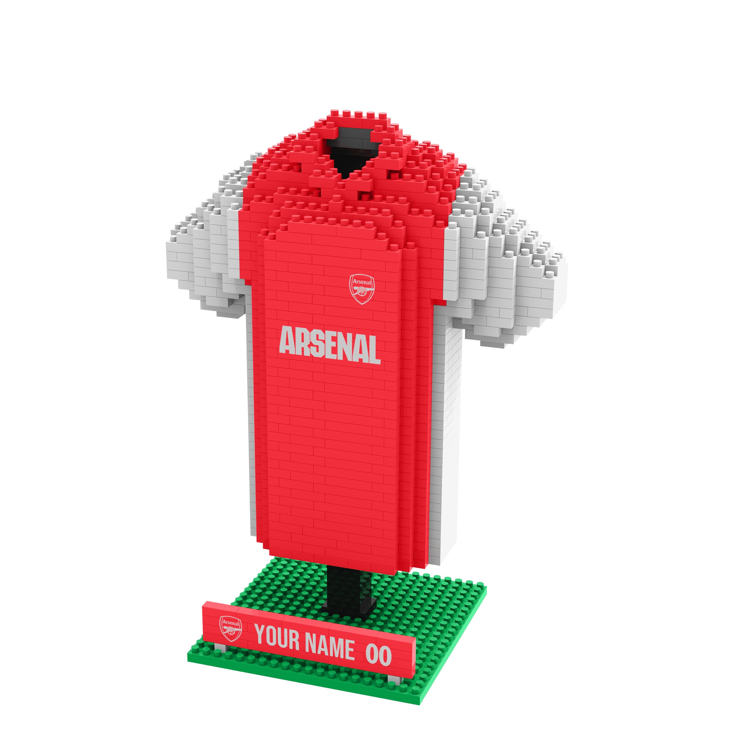 FOCO Officially Licensed Personalised Football BRXLZ Desk Shirt 3D Bricks Building Construction Toy (Arsenal FC (918 pieces))