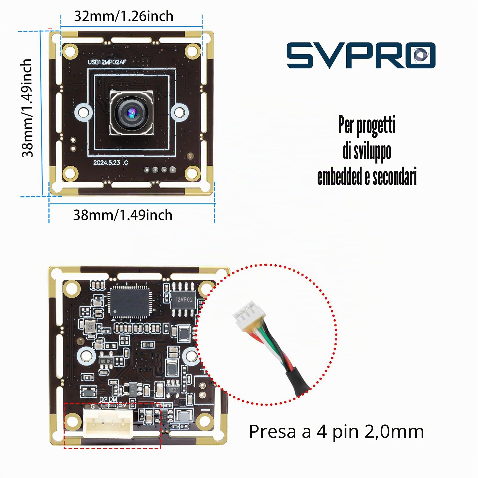 Svpro Modulo fotocamera USB 12 MP AF 4K 30fps Webcam Board per computer UVC USB2.0 1080P 60fps PDAF PC Camera IMX362 Machine Vision Telecamera industriale
