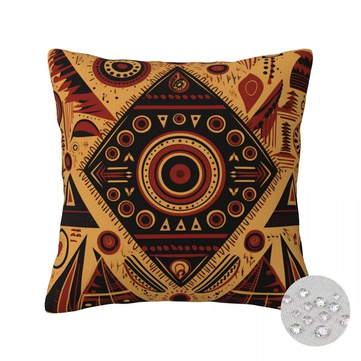Taie d'oreiller carré 50x50 housse coussin exterieur imperméable déco géométrique