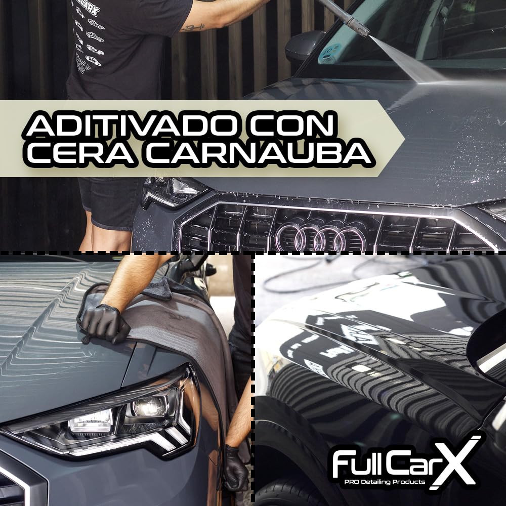 FULLCARX Wash & Wax 5L Autoshampoo mit Wachs Carnauba Aktivschaumreiniger Konzentriert, Auto Waschen Hoher Glanz, Shampoo Wax Reiniger Polieren 2 in 1, Reinigung Detailing Professionelles Produkt