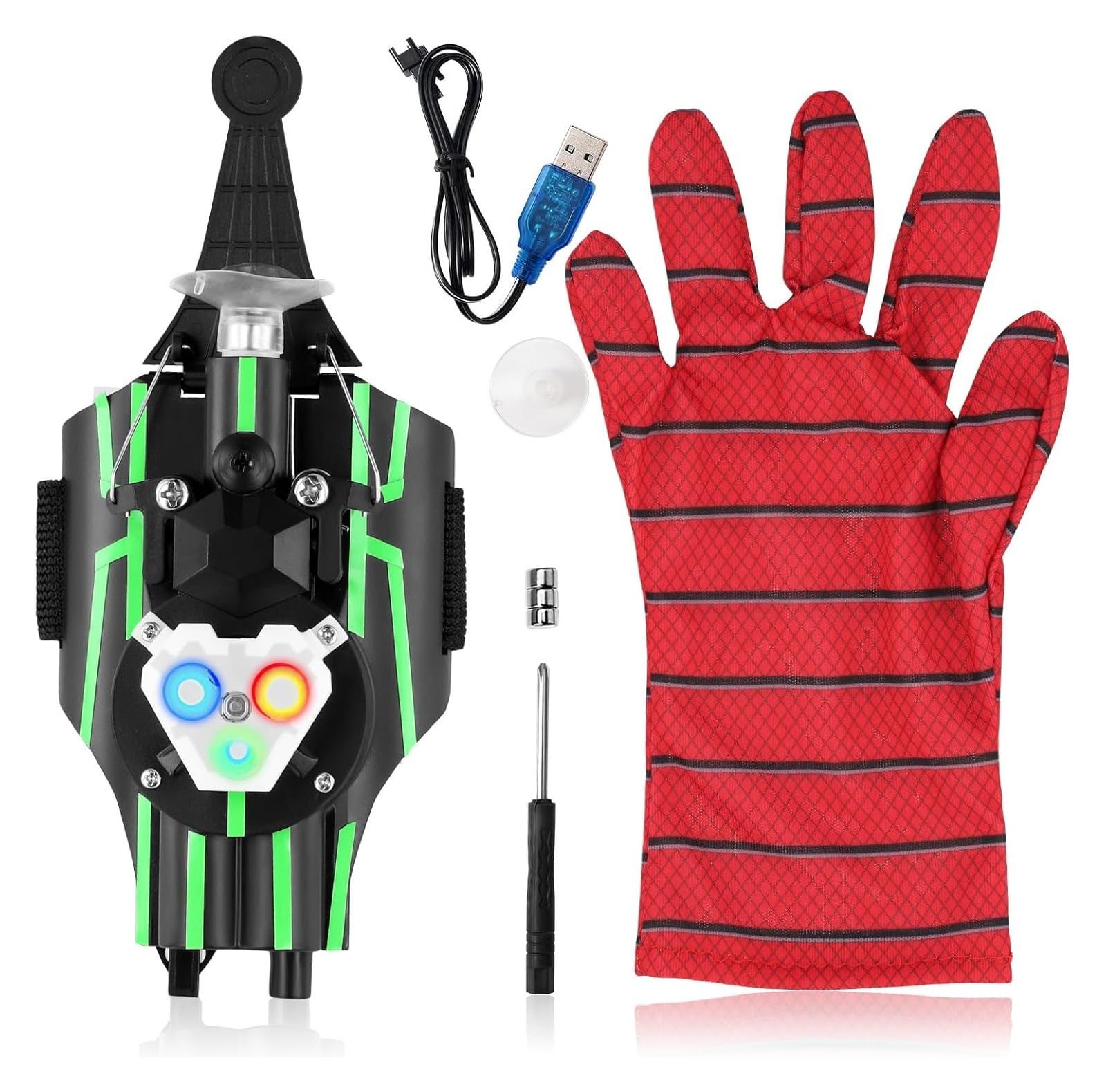 Lanciatore di ragnatele, Spara ragnatele con luce, giocattolo a corda for lanciare , giocattoli educativi divertenti for giochi di ruolo e cosplay for ragazzi ragazze