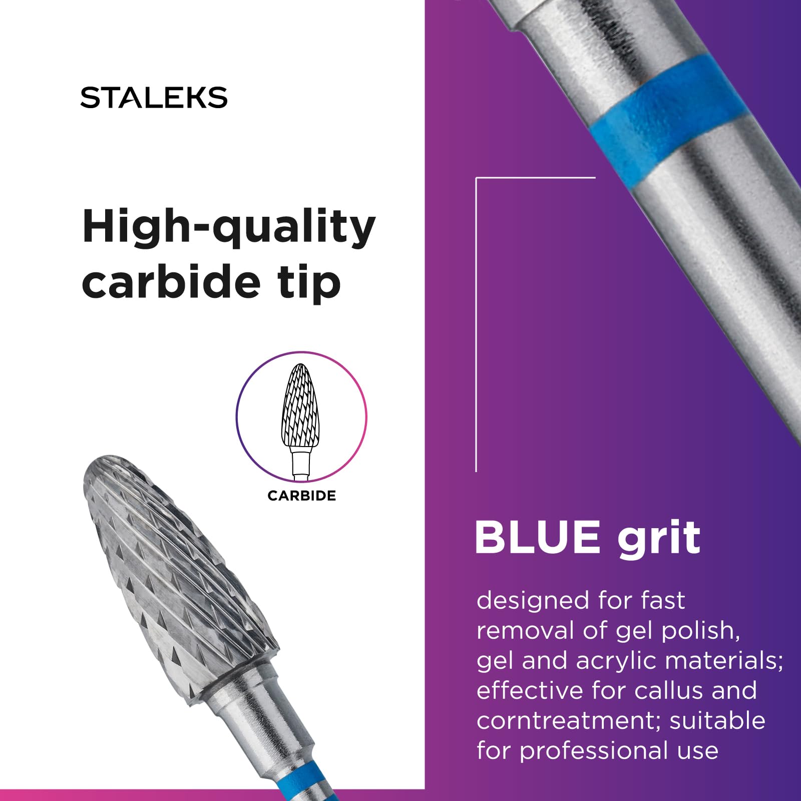 STALEKS PRO Punta da trapano in carburo/lima rotante per mancini Blue Corn 6mm