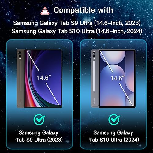 Miniatura 2 de JETech Protector de pantalla para Samsung Galaxy Tab S10 UltraTab S9 Ultra de 14.6 pulgadas con marco de fácil instalación, película de vidrio